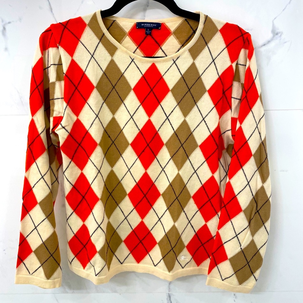 Burberry Argyle Cotton Sweater